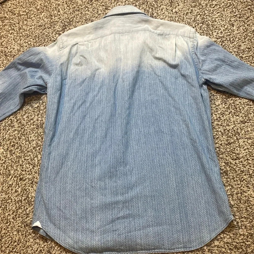 Giannetto Portofino Made in Italy Chambray Cotton Button Down Shirt - Picture 10 of 11